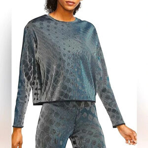 Nike RUNNING DIVISION Sz S Mid Layer Top CU6168 Holographic Ribknit Athletic
